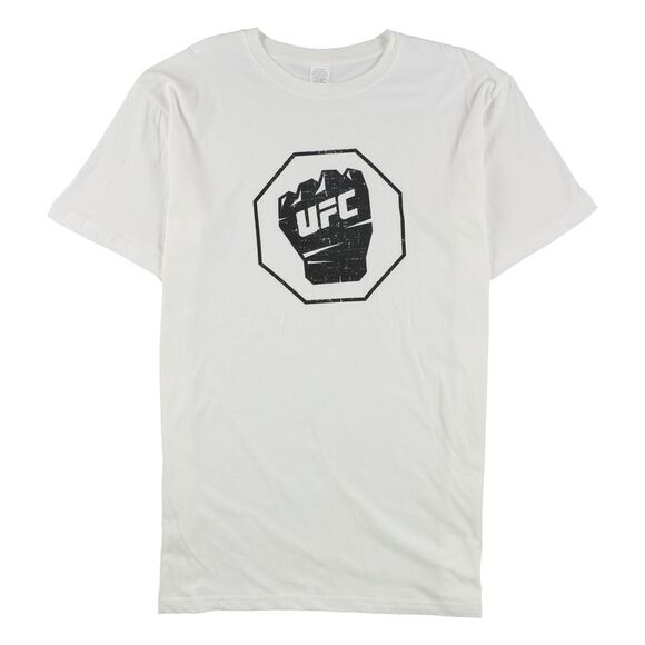 UFC Mens Distressed Fist Inside Logo Graphic T-Shirt, white, S - Picture 1 of 1